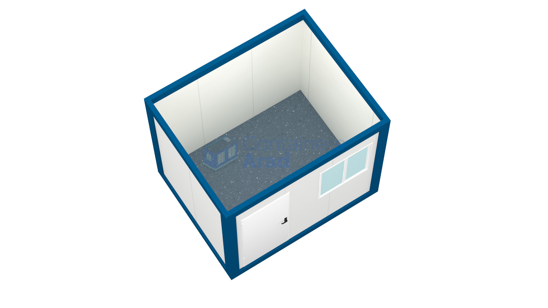 container birou arad 3metri albastru2