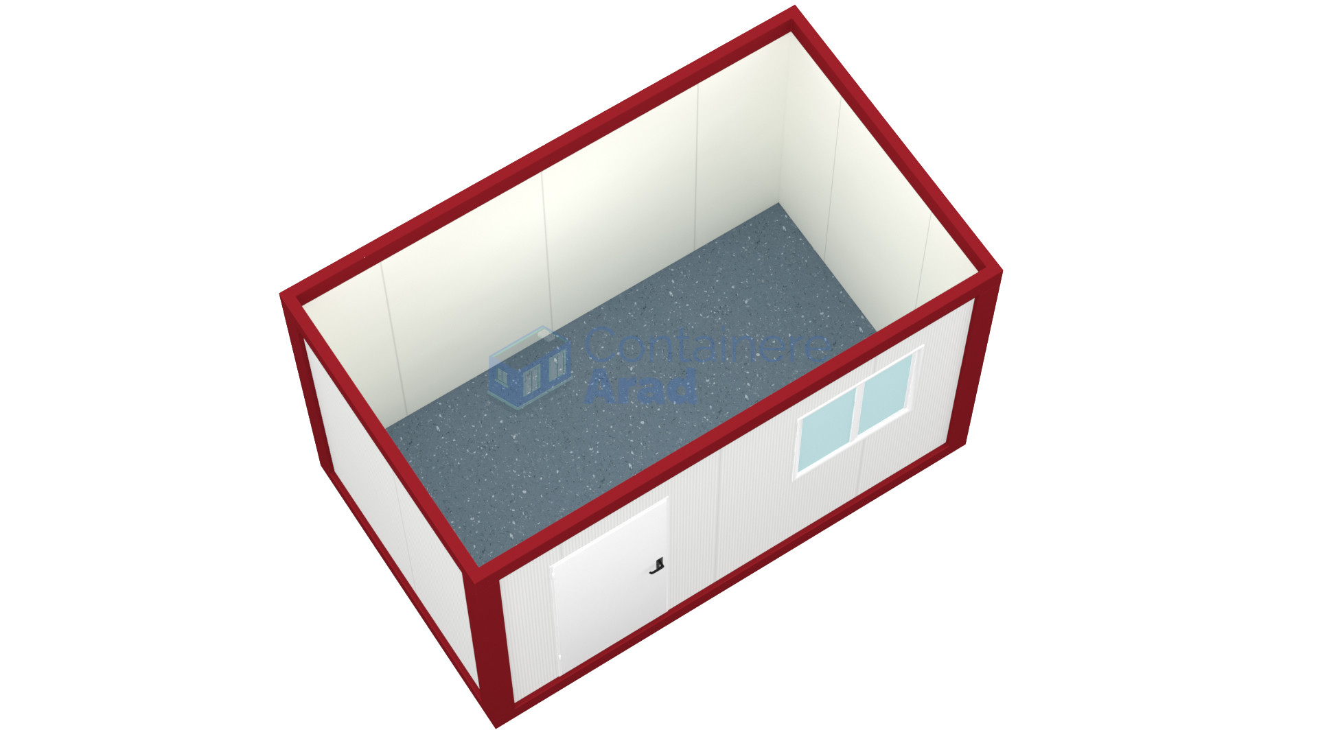 container birou arad 4metri 1geam rosu1