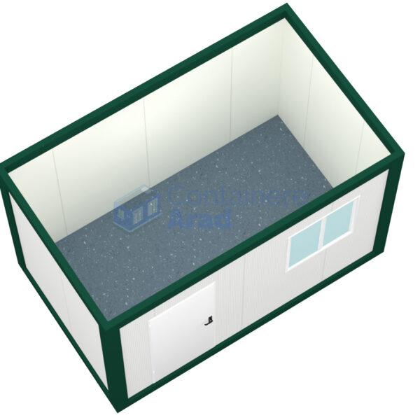 container birou arad 4metri 1geam verde1