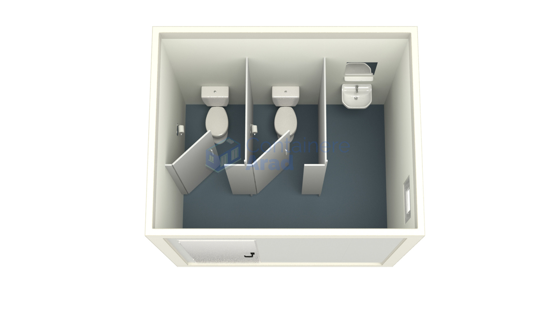 container sanitar arad 3metri 2wc alb