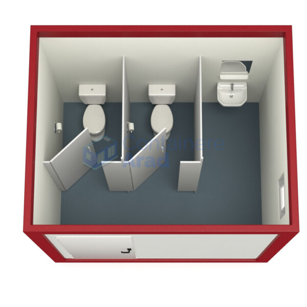 container sanitar arad 3metri 2wc rosu