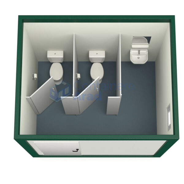 container sanitar arad 3metri 2wc verde