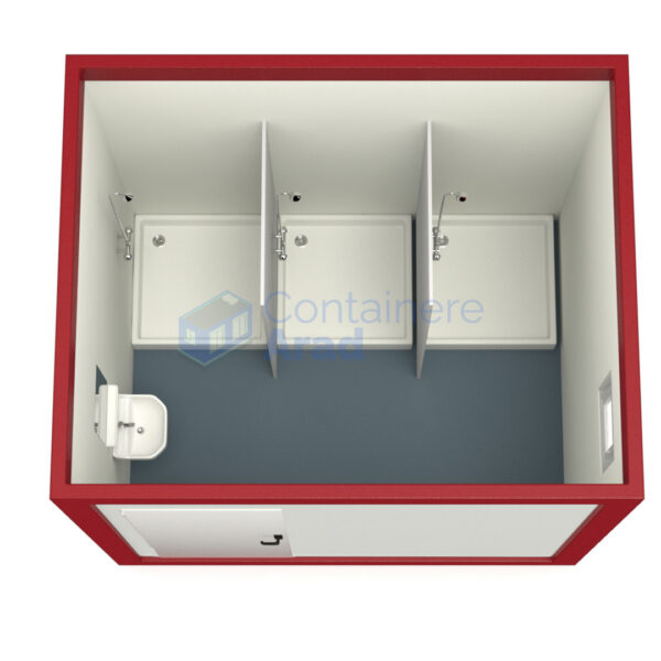container sanitar arad 3metri 3dusuri rosu