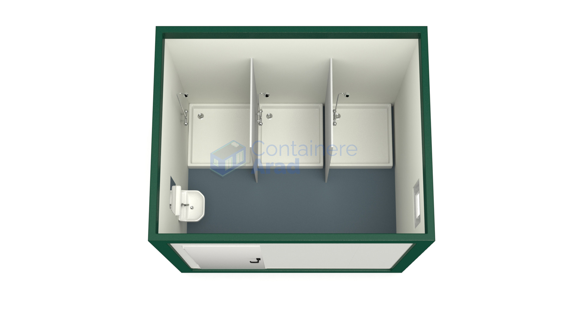 container sanitar arad 3metri 3dusuri verde