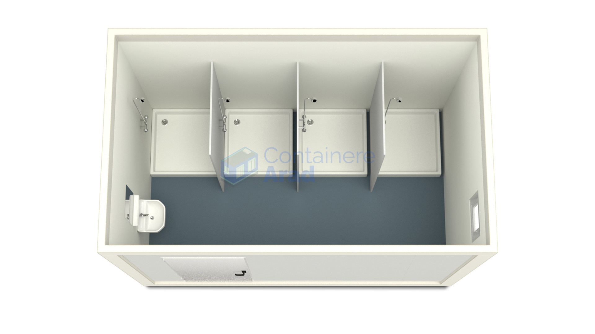 container sanitar arad 4metri 4dusuri alb