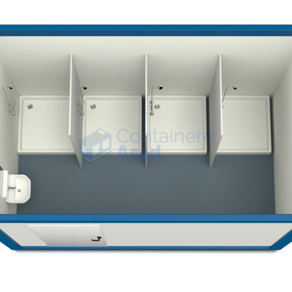 container sanitar arad 4metri 4dusuri albastru