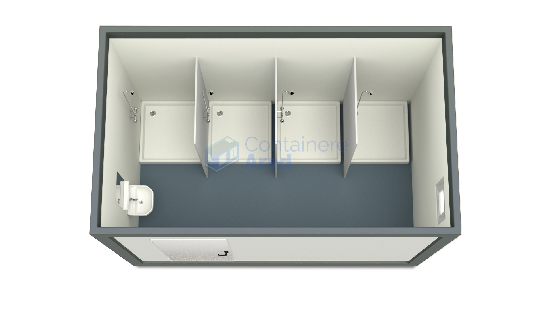 container sanitar arad 4metri 4dusuri gri