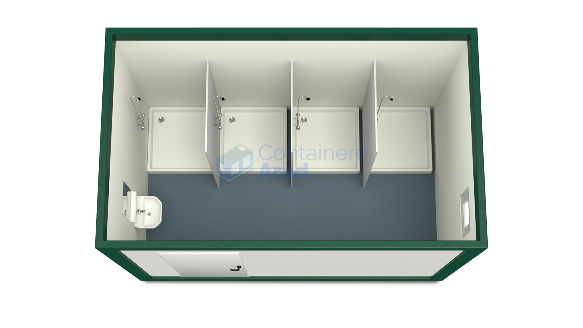 container sanitar arad 4metri 4dusuri verde