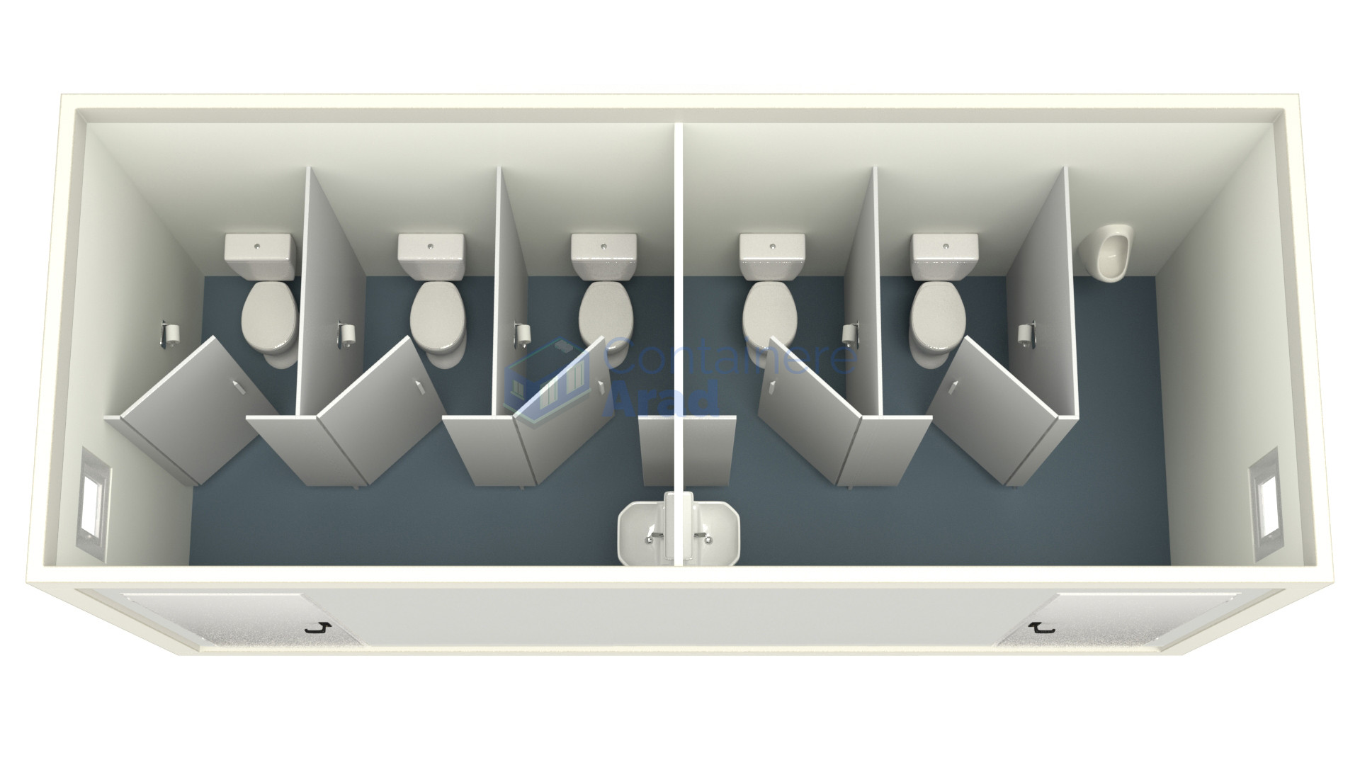 container sanitar arad 6metri 5wc alb