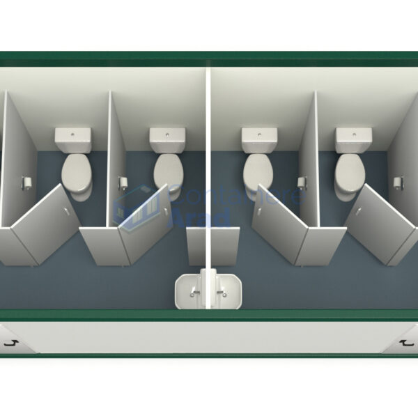 container sanitar arad 6metri 5wc verde