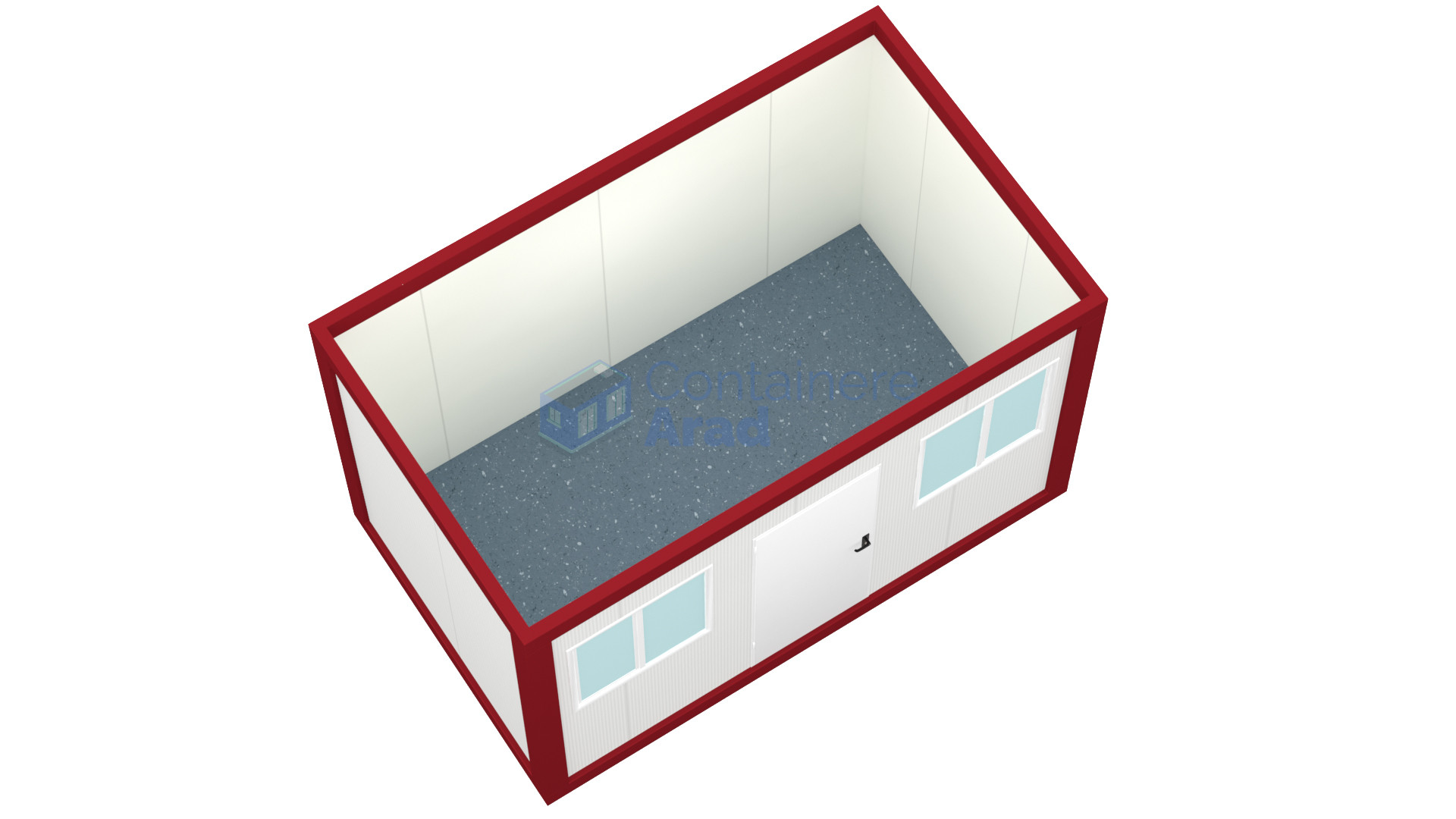 container santier arad 4metri 2geamuri rosu2